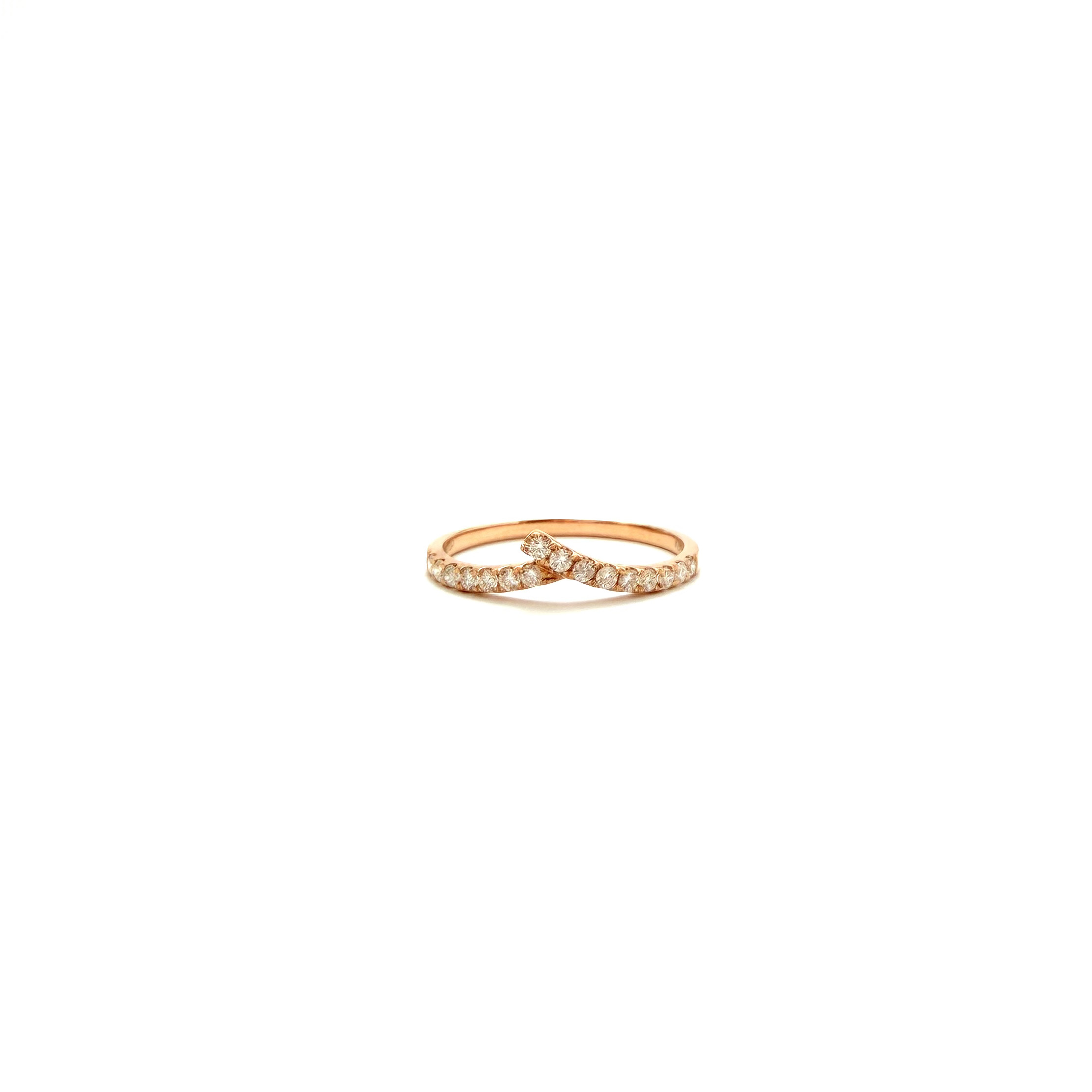 18K Rose Gold Diamond Band
