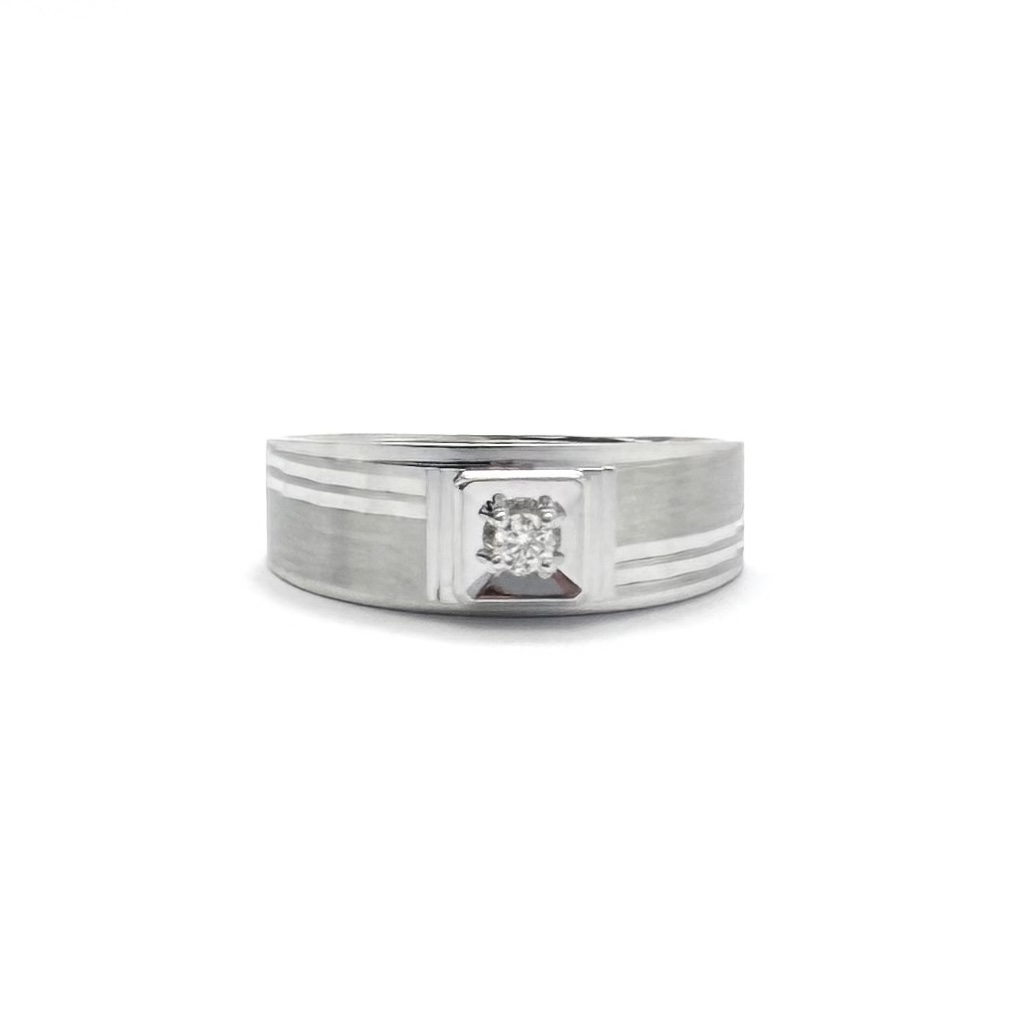 18K White Gold Men's Diamond Band