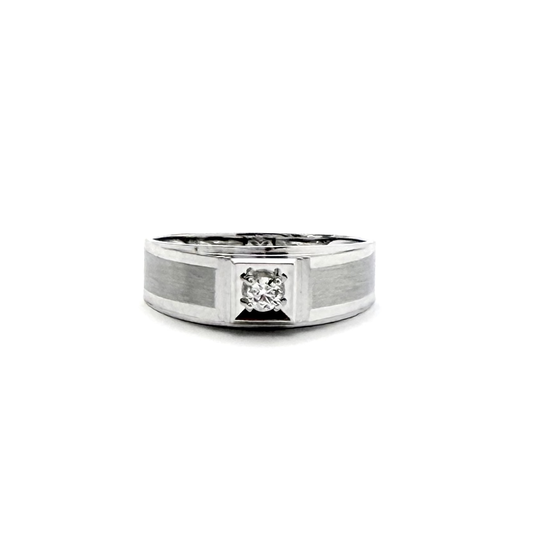 18K White Gold Men's Diamond Band
